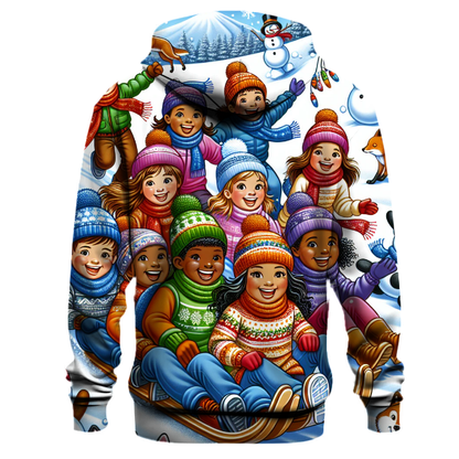 Jolly Snowy Sledding Hoodie