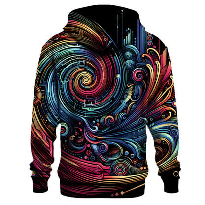 Vintage Techno Patterns Hoodie