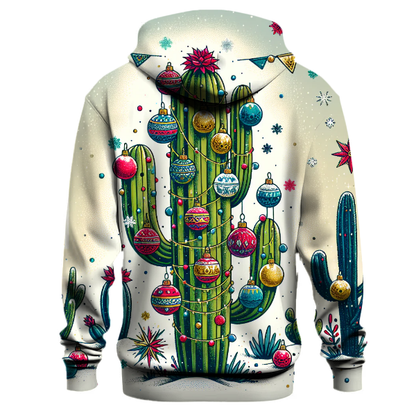 Christmas Cactus with Ornaments Hoodie