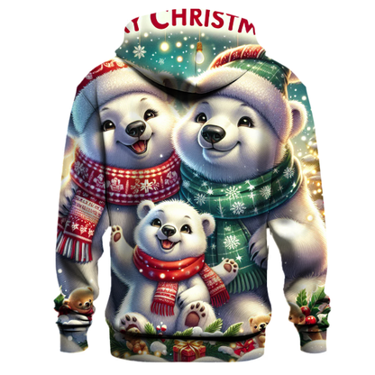 Polar Bear Family Festivities Hoodie