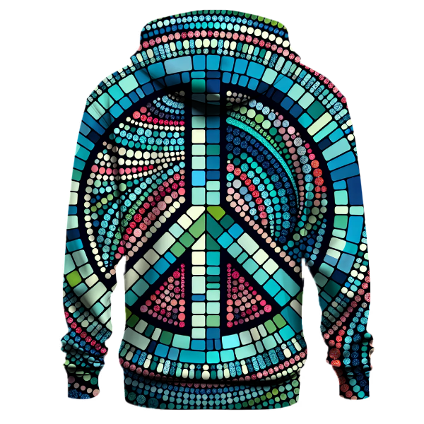 Chic Peace Sign Mosaic Hoodie