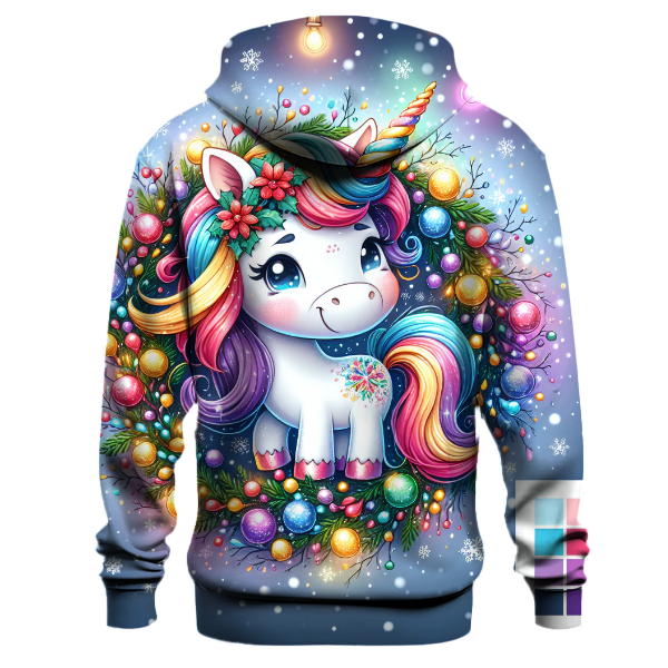 Festive Holiday Unicorn Hoodie