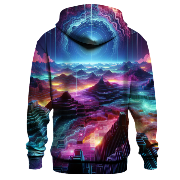 Retro Neon Landscape Design Hoodie