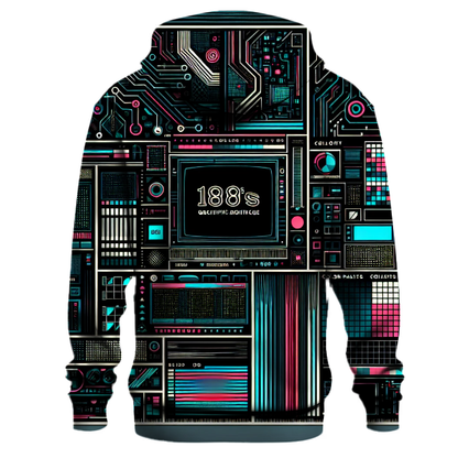 Retro Tech Glow Design Hoodie