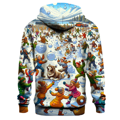 Playful Snowball Fight Fun Hoodie