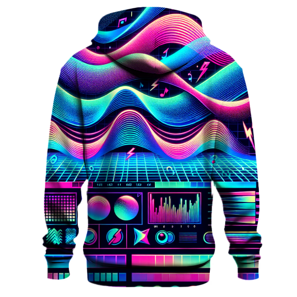 Neon Electric Waves Hoodie