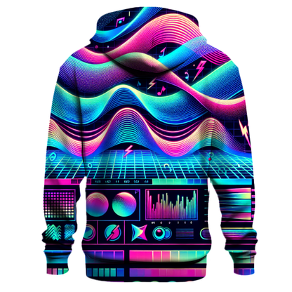 Neon Electric Waves Hoodie