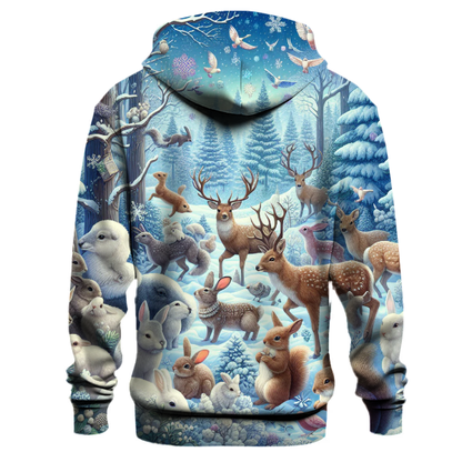 Snowy Woodland Creatures Hoodie