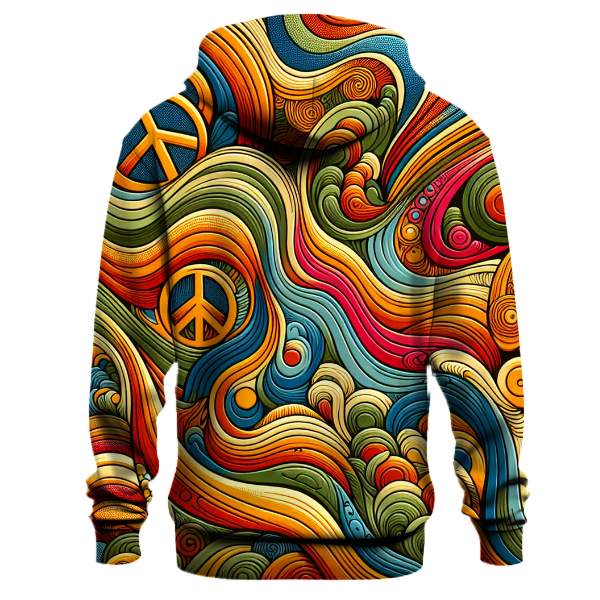 Groovy Peace Sign Waves Hoodie