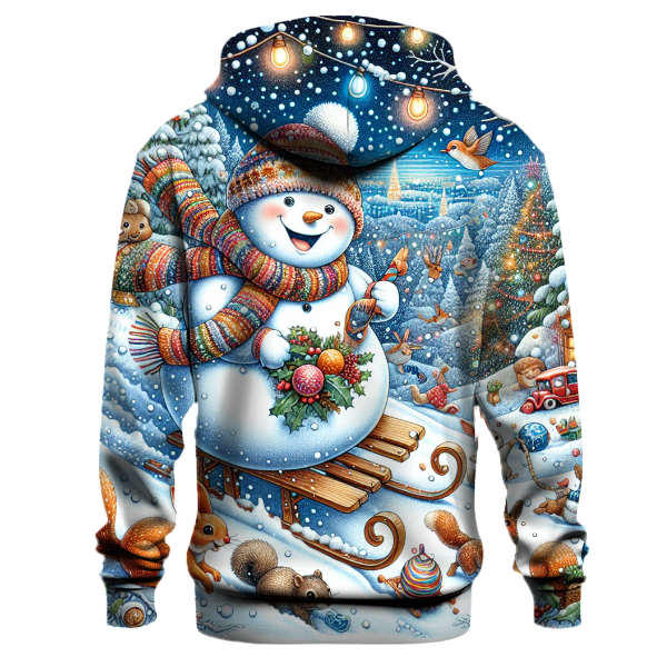 Sledding Snowman Adventure Hoodie