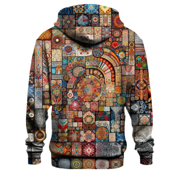 Folk Pattern Patchwork Hoodie