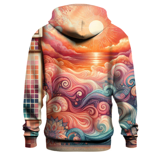 Coral Sunset Serenade Hoodie