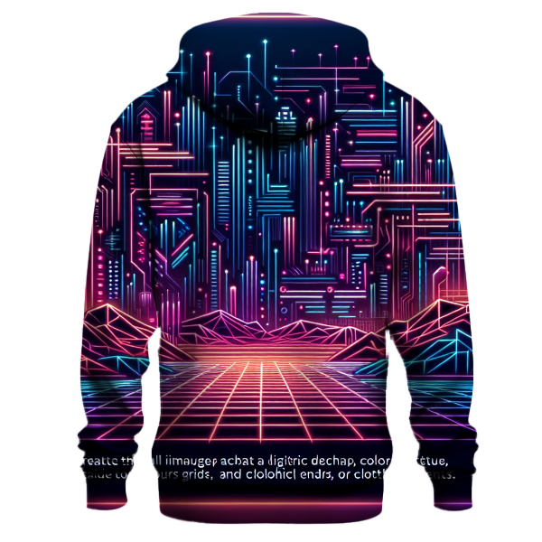 Futuristic Neon Grid Hoodie