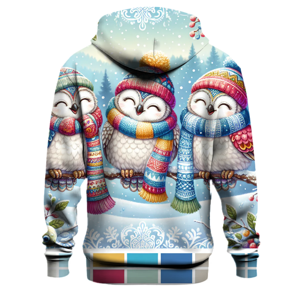 Christmas Owls in the Snow Hoodie