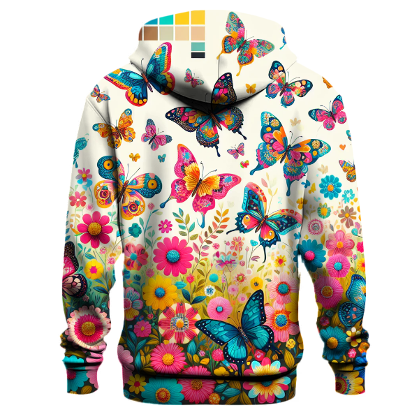 Whimsical Butterfly Garden Hoodie Graphic Hoodies