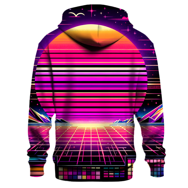 Synthwave Sunburst Hoodie Lightweight Hoodies