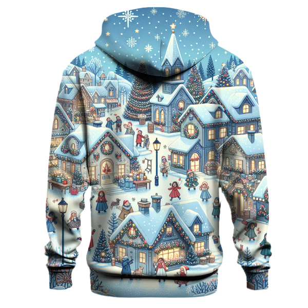 Charming Christmas Village Scene Hoodie