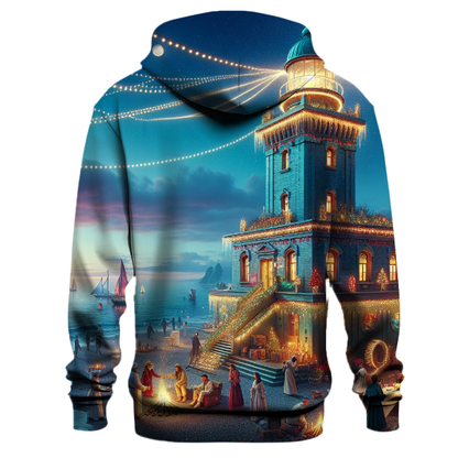 Seaside Christmas by the Lighthouse Hoodie