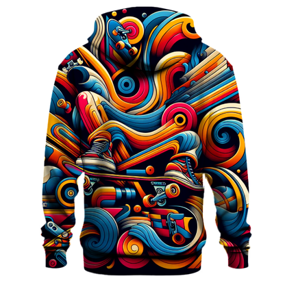 Retro Skateboard Adventure Hoodie