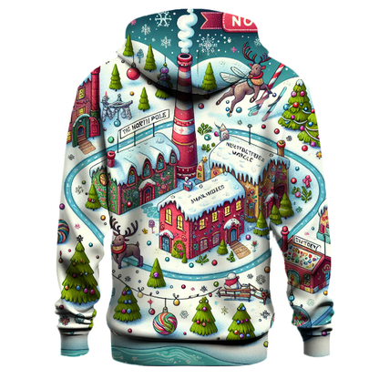 North Pole Adventure Map Hoodie