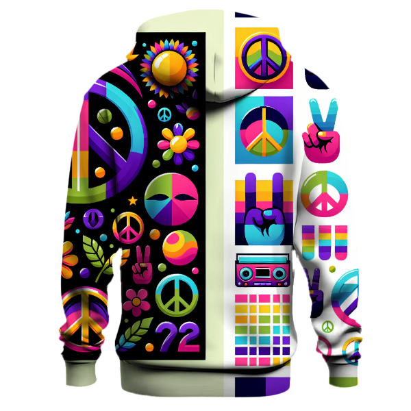 Radiant Retro Peace Signs Hoodie