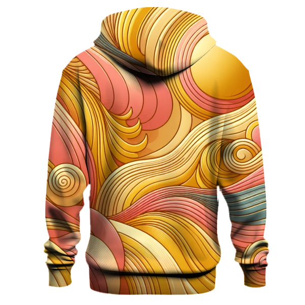 Retro Sunshine Waves Design Hoodie