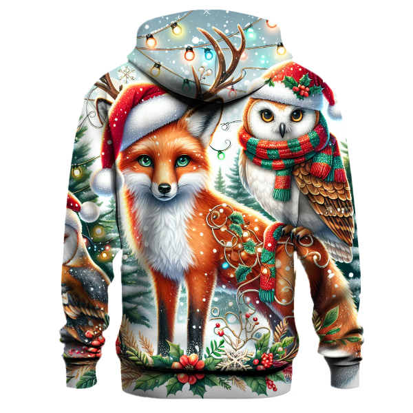 Whimsical Christmas Woodland Creatures Hoodie