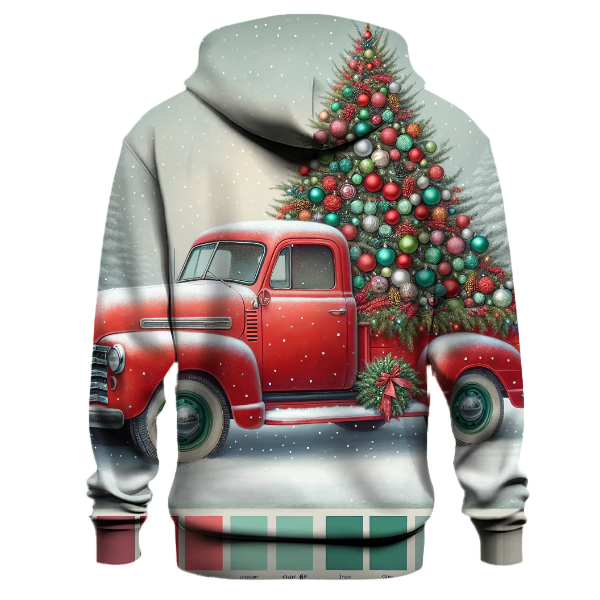 Retro Christmas Truck with Tree Hoodie