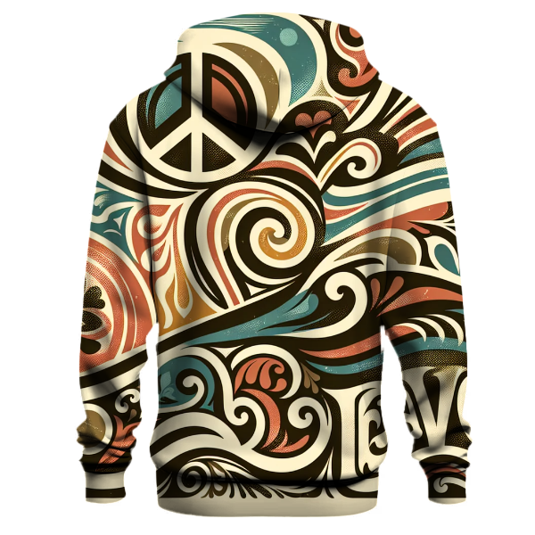 Peace and Love Floral Hoodie