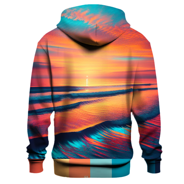 Sunset Stripes and Waves Hoodie