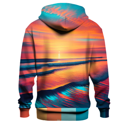 Sunset Stripes and Waves Hoodie