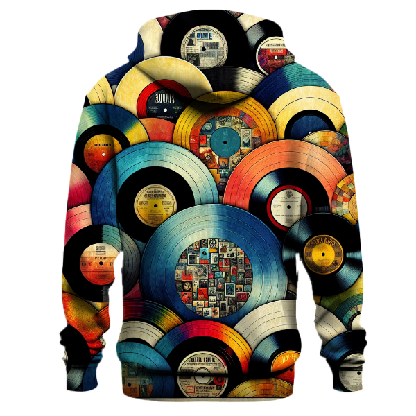 Vinyl Record Collage Hoodie