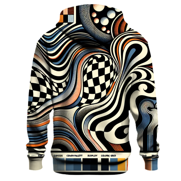 Retro Checkered Waves Hoodie