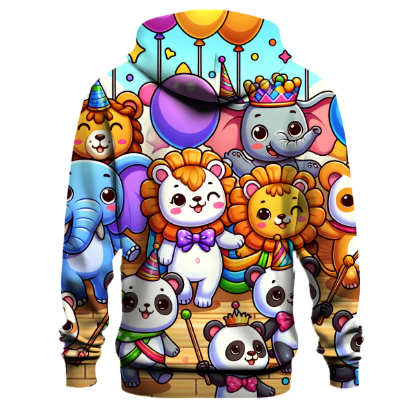 Playful Animal Parade Hoodie