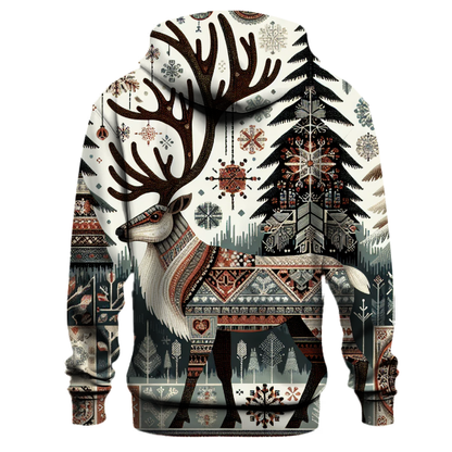 Nordic Reindeer Tapestry Hoodie