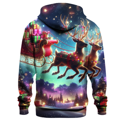 Festive Reindeer Sleigh Ride Hoodie