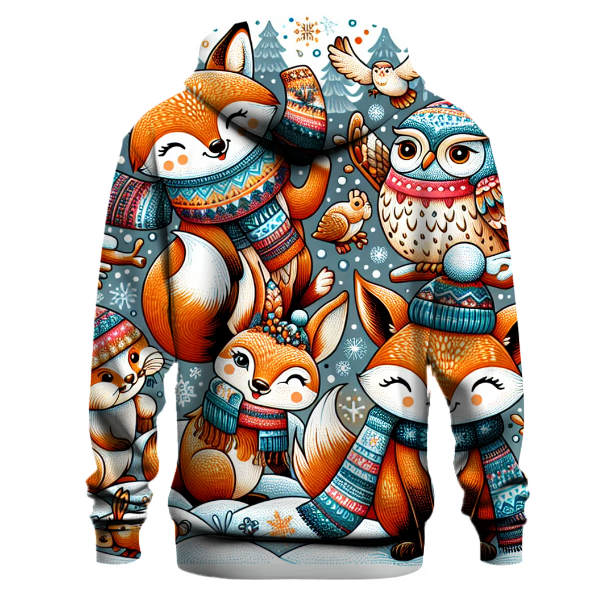 Whimsical Winter Animals Hoodie