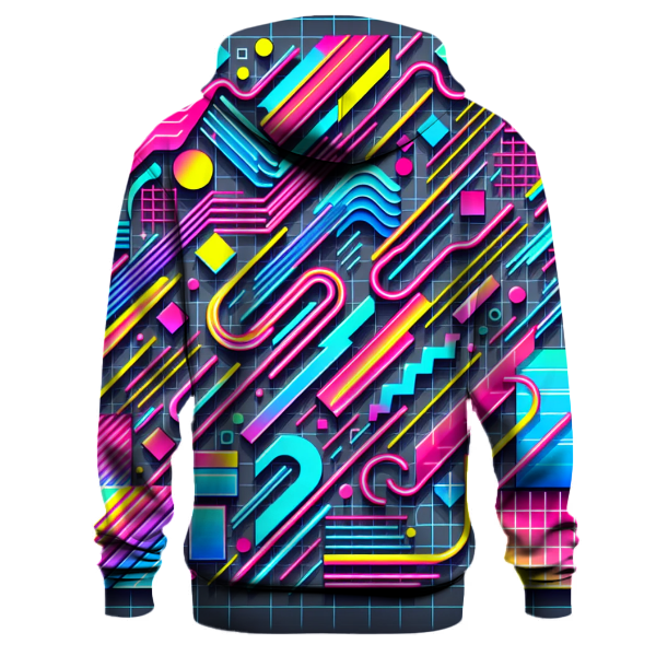 Dynamic 80s Grid Hoodie Zip-up Hoodies