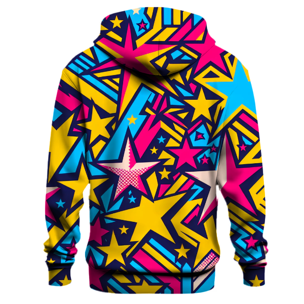 Bold Retro Star Patterns Hoodie Premium Hoodies