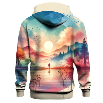 Artistic Watercolor Landscape Hoodie