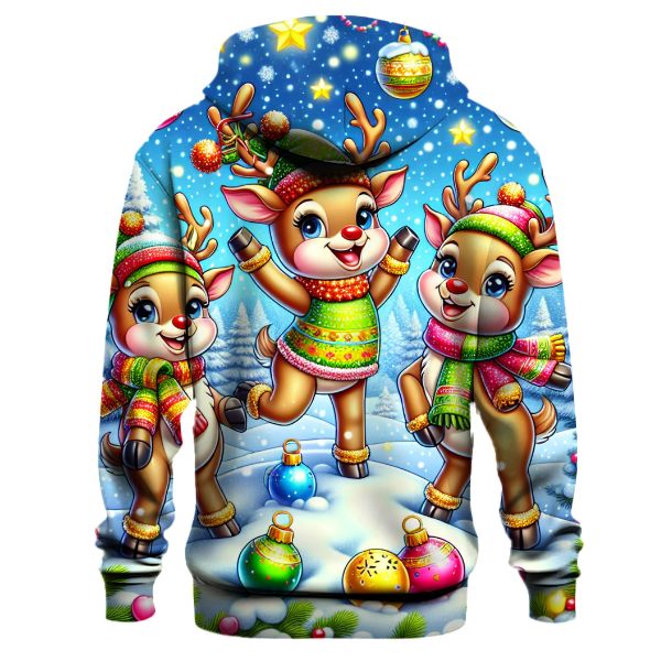 Joyful Reindeer Parade Design Hoodie