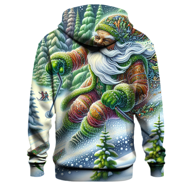 Skiing Santa in a Winter Wonderland Hoodie