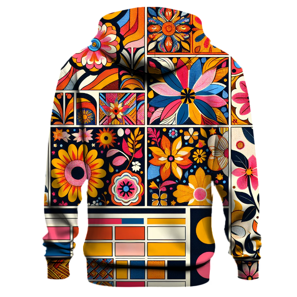 Lively Floral Patchwork Hoodie