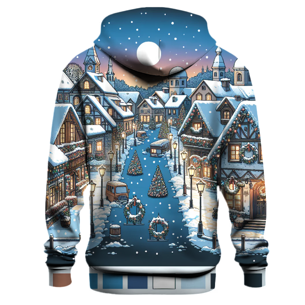 Snowy Village Evening Hoodie