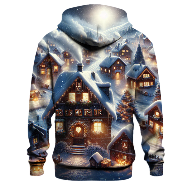 Snowy Village Advent Calendar Hoodie