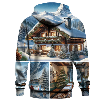 Snowy Mountain Chalet Christmas Hoodie