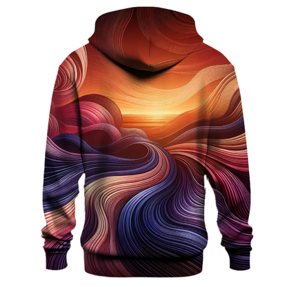 Sunset Wave Patterns Hoodie