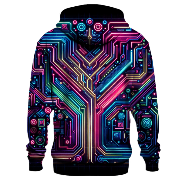 Synthwave Circuit Design Hoodie Hoodie Designs