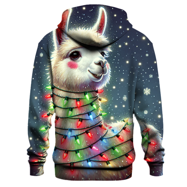 Christmas Llama with Lights Hoodie