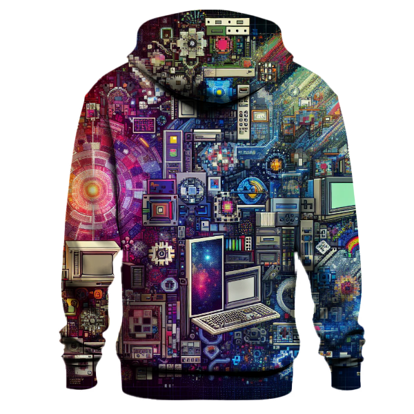 Digital Retro Dreams Hoodie Hoodies Fashion